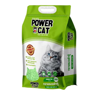 Power Cat Tofu Cat Litter ❤️🐱 เพาเวอร์แคท ทรายแมวเต้าหู้ เกรดพรีเมี่ยม บรรจุ 20ลิตร