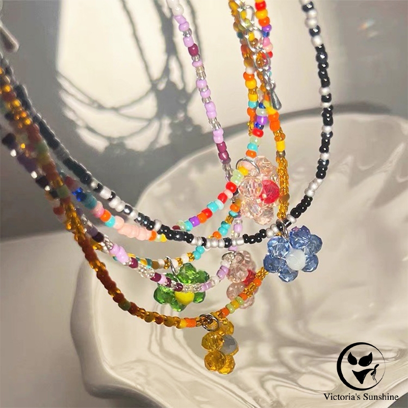 เครื่องประดับแฟชั่น🌸necklace จี้ดอกไม้ เข้ากับทุกการแต่งกาย สําหรับผู้หญิงS098