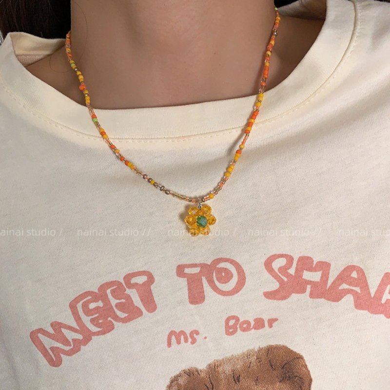 เครื่องประดับแฟชั่น🌸necklace จี้ดอกไม้ เข้ากับทุกการแต่งกาย สําหรับผู้หญิงS098
