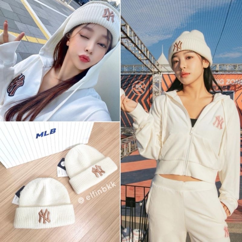 แท้ MLB Jelly Beanie -NY หมวกไหมพรม หมวกบีนนี่ สีดำ สีขาว สีเบจ สีน้ำเงิน สีเขียว สีม่วง สีเหลือง สีกรม