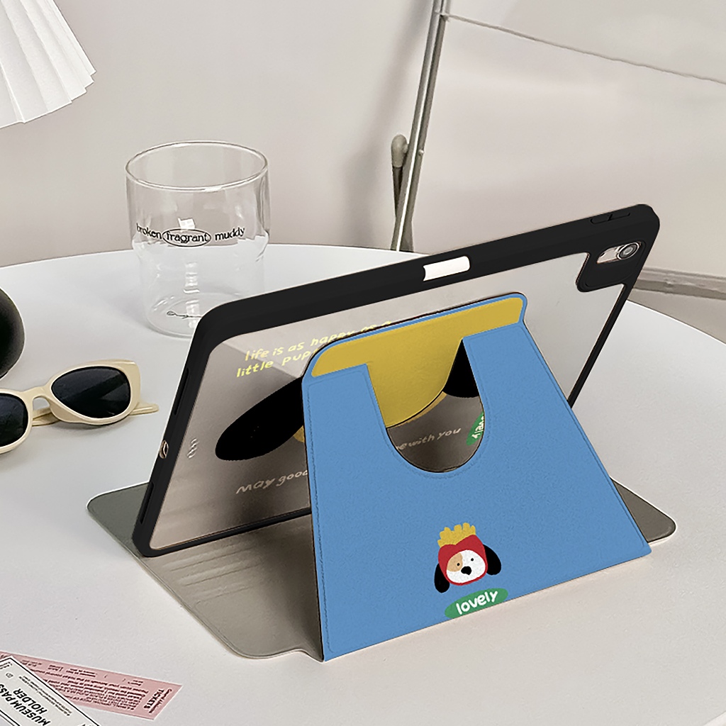 🪐24 ชั่วโมงเคส🪐เคส iPad Gen11 Pro11 2024 Air6 ลูกสุนัขหัวโต เคสiPadหมุน 360° Gen9/8 10.2 Air7 MINI7 - รูปที่ 3