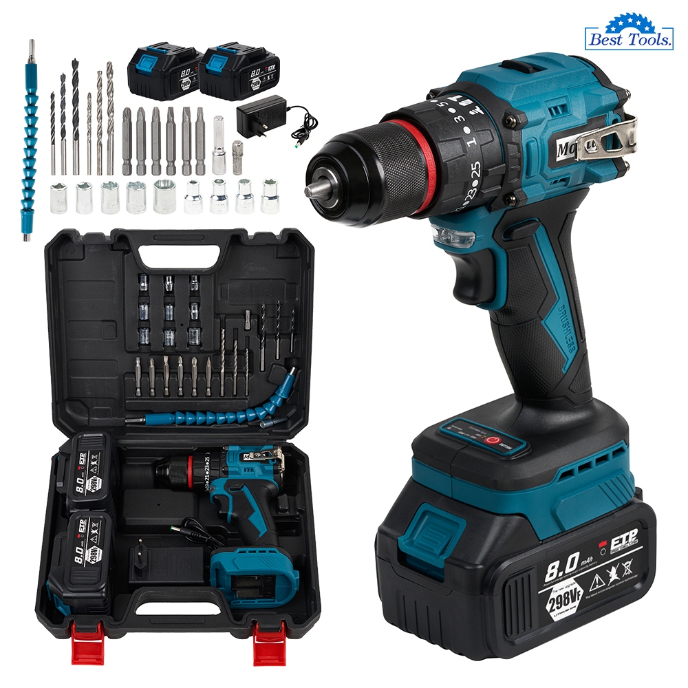 MOLITA สว่านไร้สาย 299V 3ระบบ มอเตอร์บัสเลส แบตเตอรี่ใหญ่ 2 ก้อน มีระบบกระแทก รุ่นใหม่ล่าสุด  รวม 32ชิ้น รุ่น-ตะขอ มอเตอ