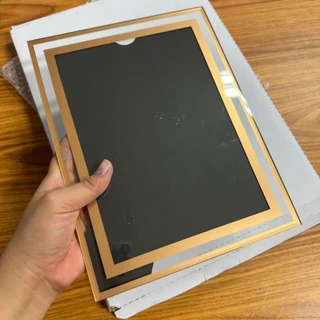 🔥พร้อมส่ง🔥กรอบรูป กรอบรูปคริสตัล ขอบเงิน/ทอง กรอบรูปกระจก กรอปรูปมินิมอลหรูหรา วางได้สองแนว ราคา/ชิ้น