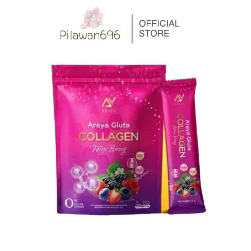 อารยา กลูต้า(ห่อสีม่วง) Araya Gluta Collagen Mixberry 30ซอง
