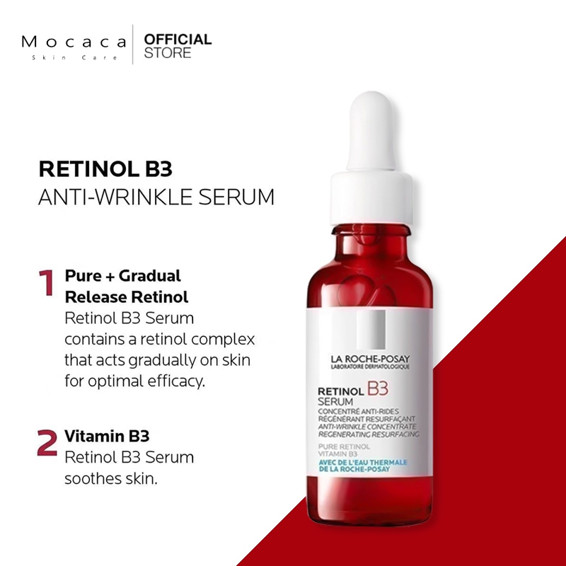 La roche posay RETINOL B3 Serum 30 ml.เซรั่มบำรุงผิวหน้า ลดเลือนริ้วรอยร่องลึก เพื่อผิวดูตึงกระชับ