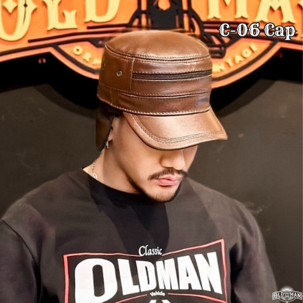 หมวกแก๊ปหนังแท้ C06 Oldman แท้ 100%
