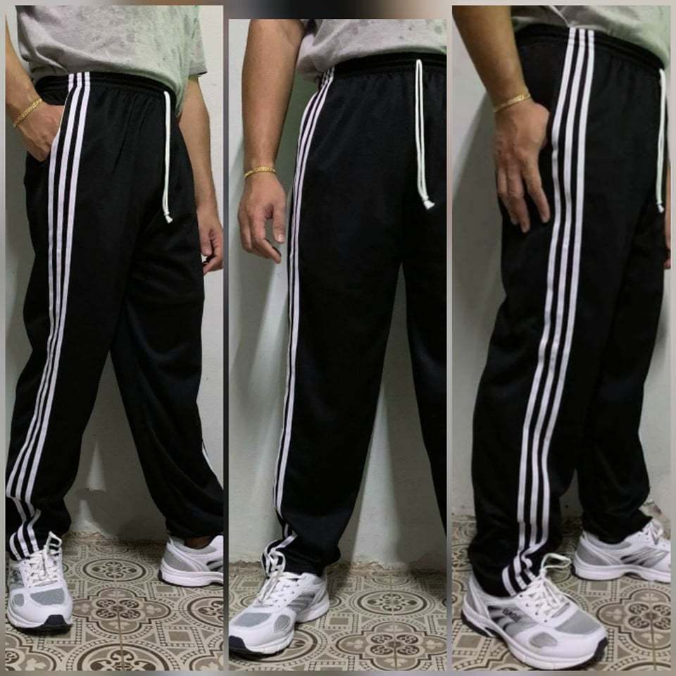 กางเกงวอร์ม (ผู้ใหญ่) 3 แถบหลายสี งานขาปล่อย งานฟรีไซส์ มีเชือกผูกเอว มีกระเป๋า 2 ข้าง มีซิปทั้ง 2 ข้าง ชาย-หญิงใส่ได้