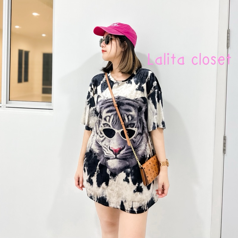 เสื้อยืดผ้ากำมะหยี่ อก 48 นิ้ว รุ่น เสือมาเฟีย