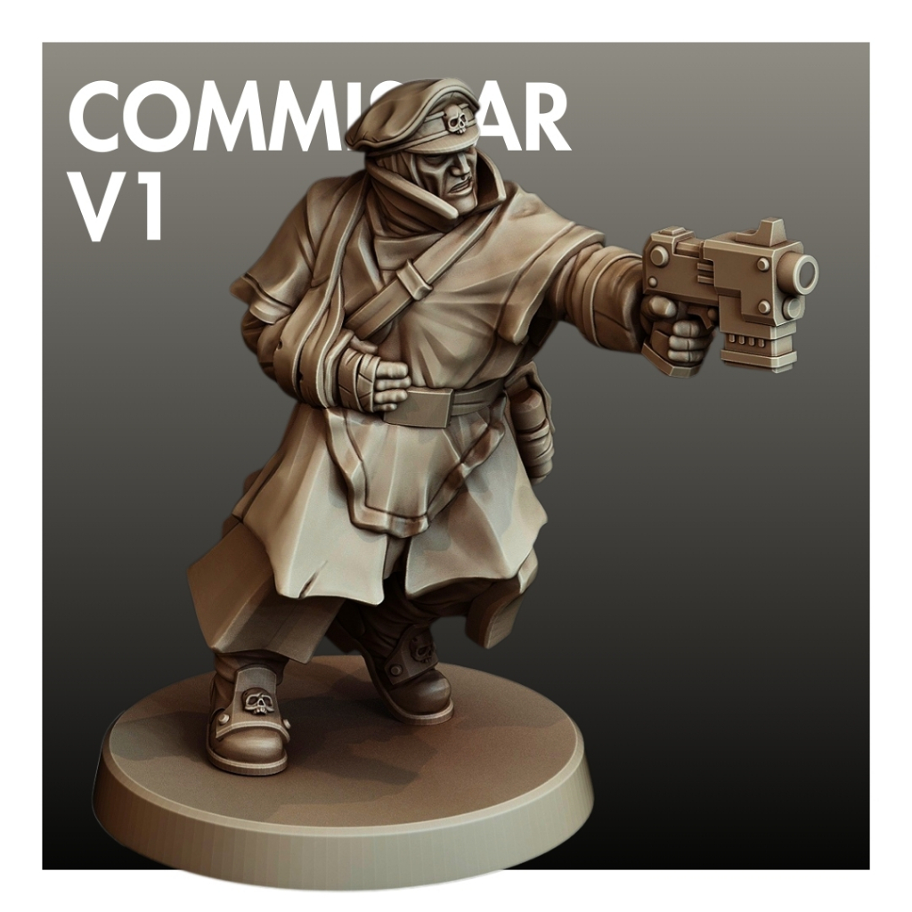 Commissar V1 - Humanoid Human / 28mm scale 3D printed miniature RPG