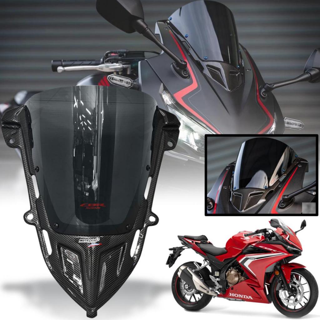 ชิวหน้า ชิวบังลม อะไหล่แต่ง รถมอเตอร์ไซค์ รุ่น ฮอนด้า HONDA CBR500R ปี 2019 - 2022 ลายเคฟล่า 1 ชิ้น