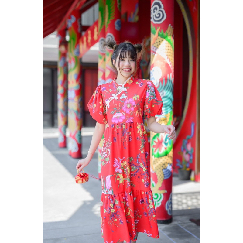 New Dress arrived Size Chest (อก) :44”inches Waist (เอว) :44”Length (ยาว) :44"Polyester fabric 100% (ผ้าเปลือกไม้