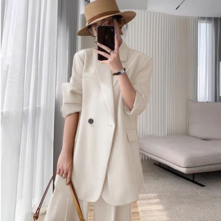 SUIT-21 ชุดเซ็ตสูท เสื้อสูท Blazer เสื้อ+กางเกง ชุดสูทใส่ทำงาน S-3XL สาวพลัสไซส์ใส่ได้ สินค้าพร้อมส่ง