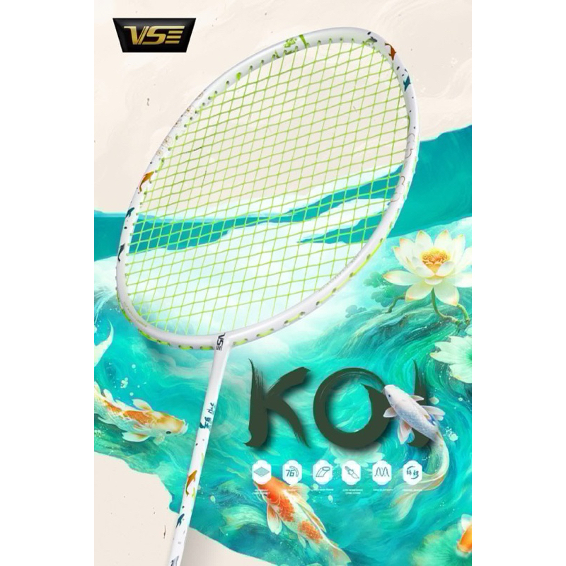 VS ไม้แบดมินตัน รุ่น KOI น้ำหนัก 5u หัวหนัก แถมเอ็น ซอง กริปยาง ประกันศูนย์ไทย