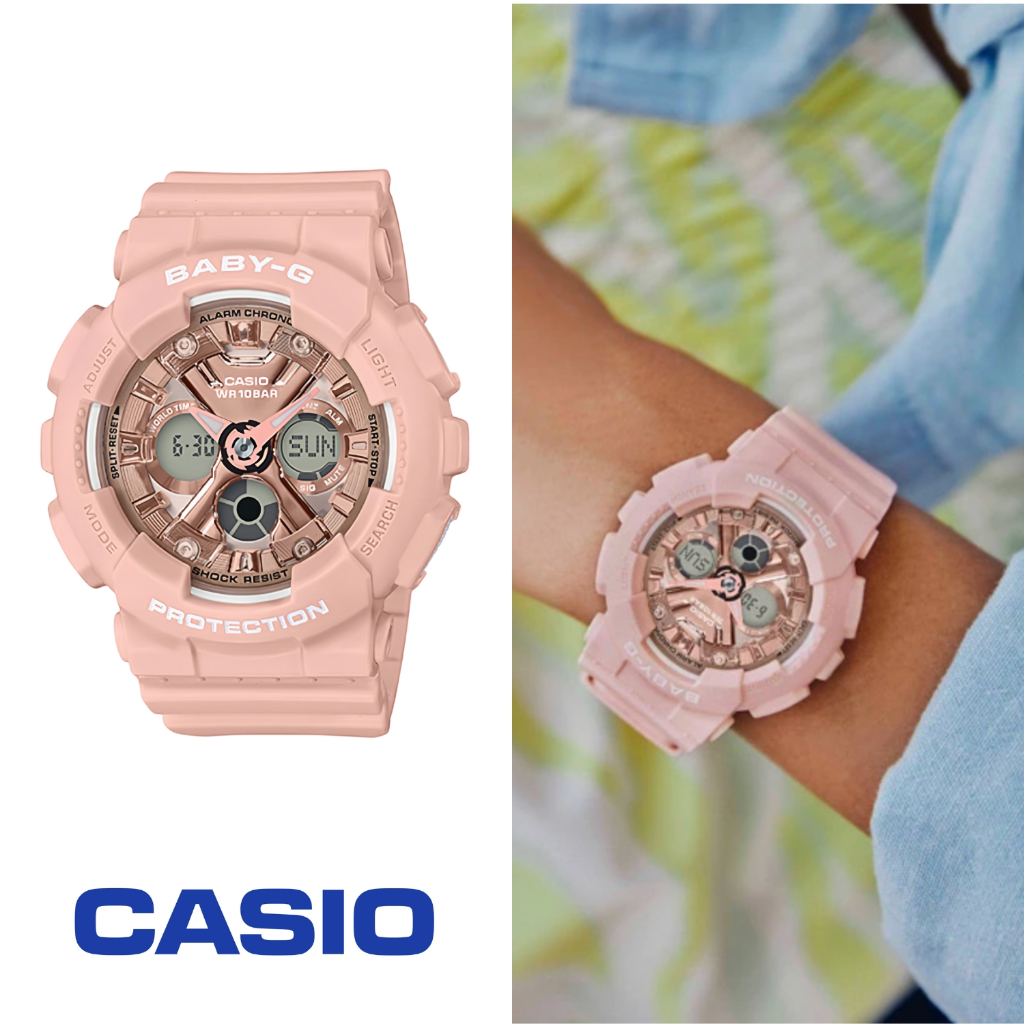 นาฬิกาข้อมือ BABY-G ผู้หญิง รุ่น BA-130-4ADR สีชมพู สายเรซิน