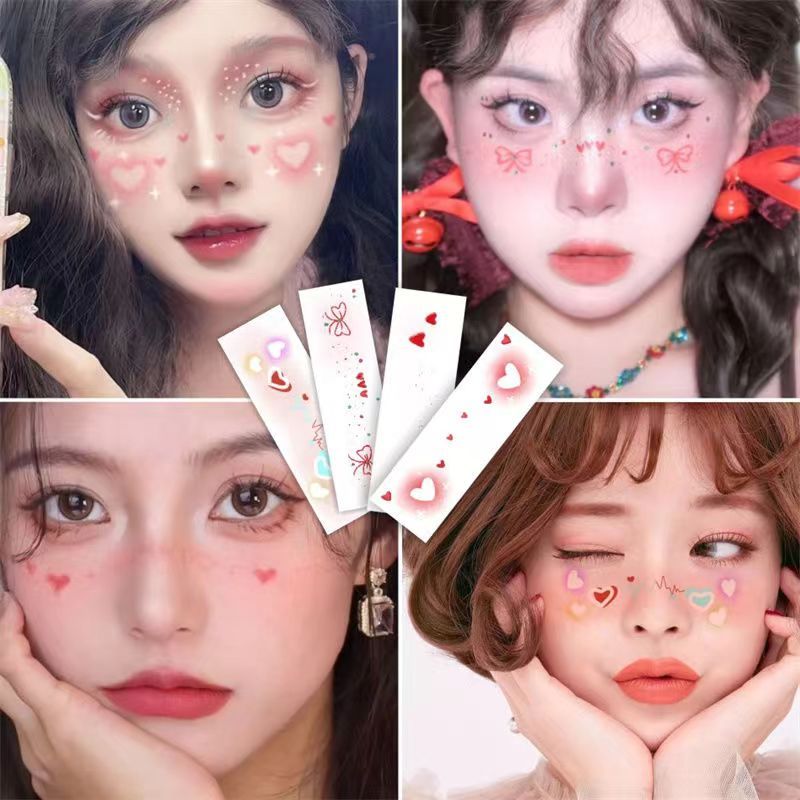 พร้อมส่ง สติกเกอร์รอยสักชั่วคราว สติ๊กเกอร์กันน้ำ ตกแต่งใบหน้า เหมาะสำหรับงานปาร์ตี้ เหมาะกับเทศกาลต่างๆ