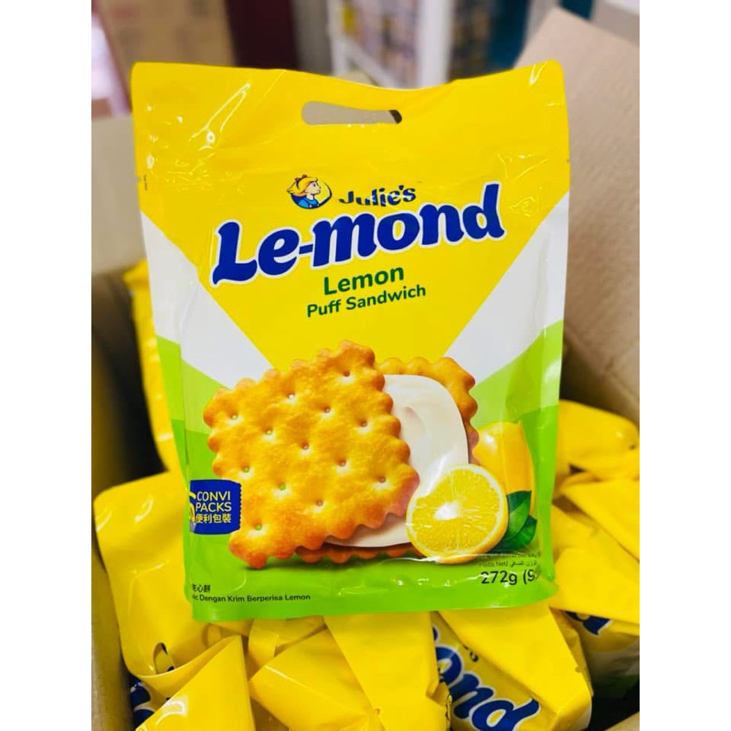 ขนมปัง Julie’s Le-Mond สอดไส้ครีมมะนาว/ช็อกโกแลต 1 ห่อ มี 16 ห่อย่อย