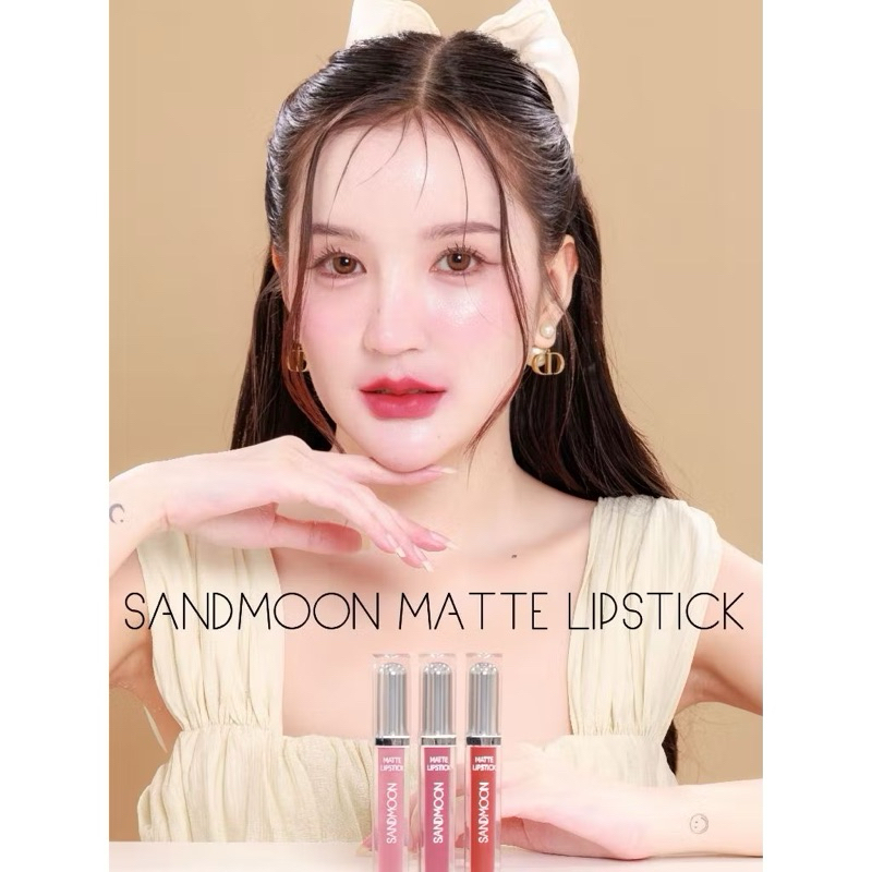 ของใหม่ ของแท้ ส่งฟรี SANDMOON-Matte Lipstick ลิปสติกเนื้อแมท สี 02 rosewood