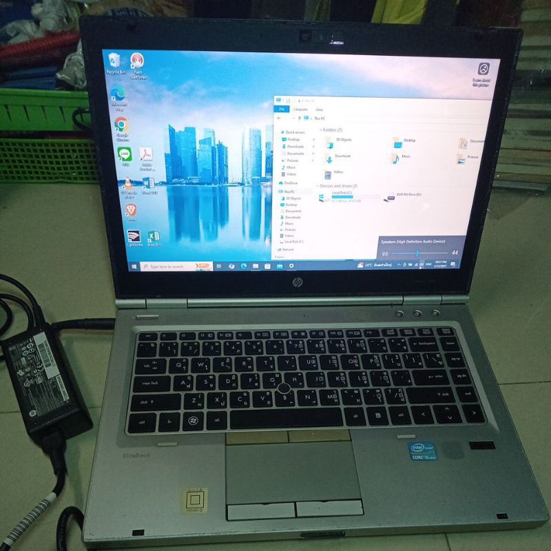 ขอบยางหน้าจอ,ลำโพงตำหนิ โน้ตบุ๊คHP i5 แบต1.20ชม win10,HP Elitebook-8460P  i5-2540M Gen2 Cpu 2.60 GHz