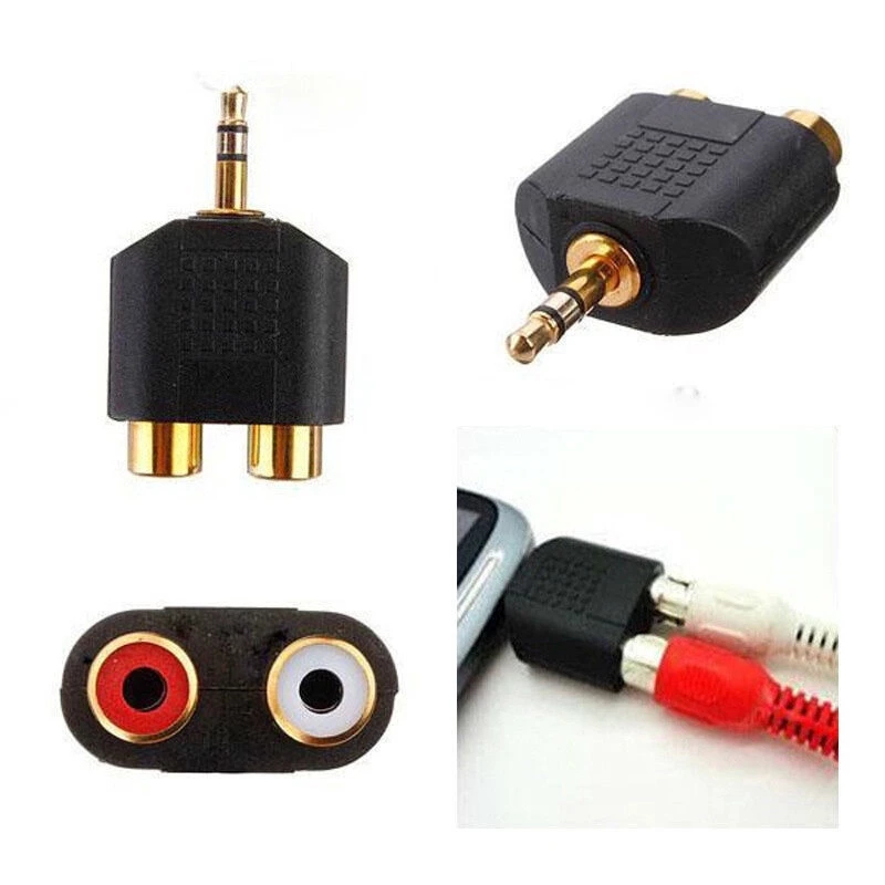 JACK 3.5mm to dual 2 RCA Adapter อะแดปเตอร์ rca to 3.5 (2Piece/Pack)