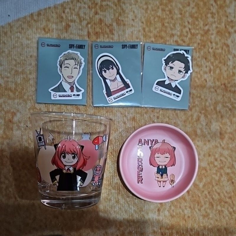 Spyxfamily Sushiro SPYXFAMILY sticker สติกเกอร์ ถ้วยน้ำจิ้ม แก้วน้ำ ลิขสิทธิ์แท้จากร้านซูชิโร่ sushi