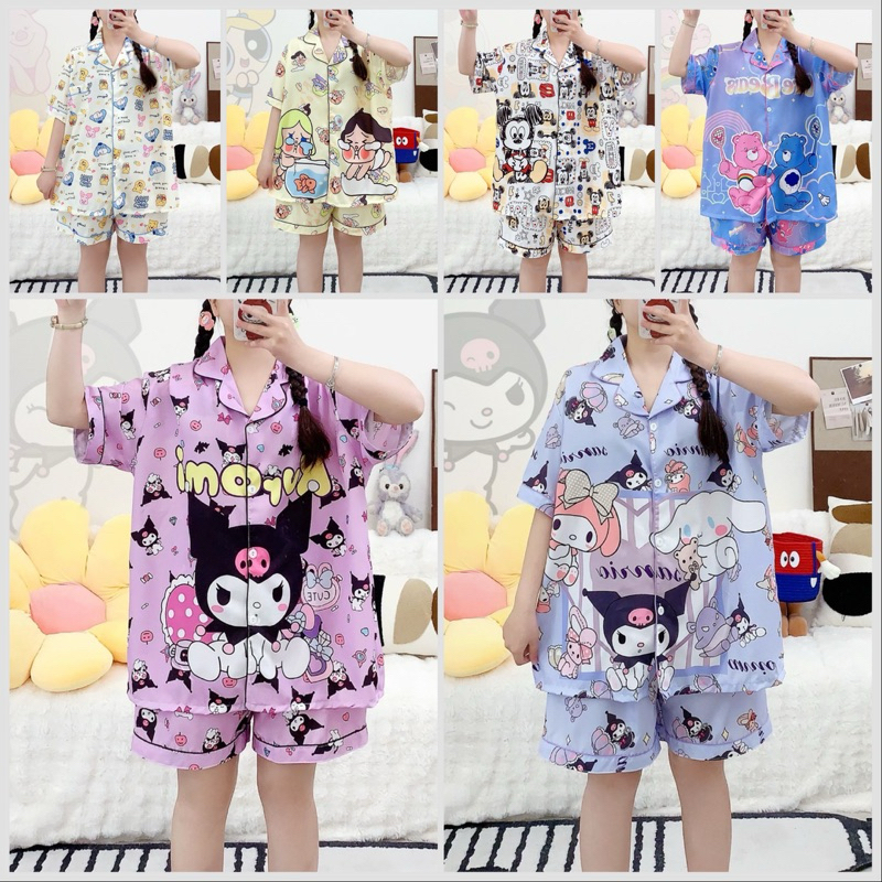 ✨P999 ❤️ ชุดนอน ผ้าไหมอิตาลี่ ❤️ชุดนอนลายการ์ตูนน่ารัก  ลายเจ้าหญิง มีหลายสีให้เลือก แขนสั้น ขาสั้น ผ้าบางเบาใส่สบาย👈🏻✨ - รูปที่ 4