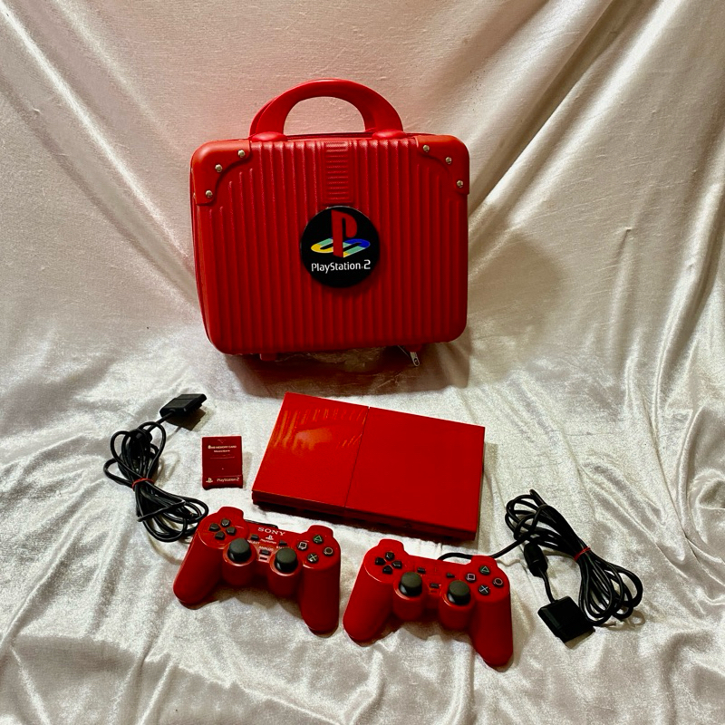 ps2 slim 90006 สีแดง แปลงแล้ว แถม 2 จอย แถมเซฟ