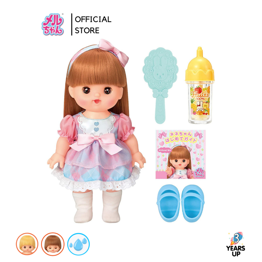 ตุ๊กตาเนเน่จัง MELL CHAN® ผมยาว ผมเปลี่ยนสี หลับตา อาบน้ำได้ Nene Chan Long Hair Doll Set น้องเมลจัง