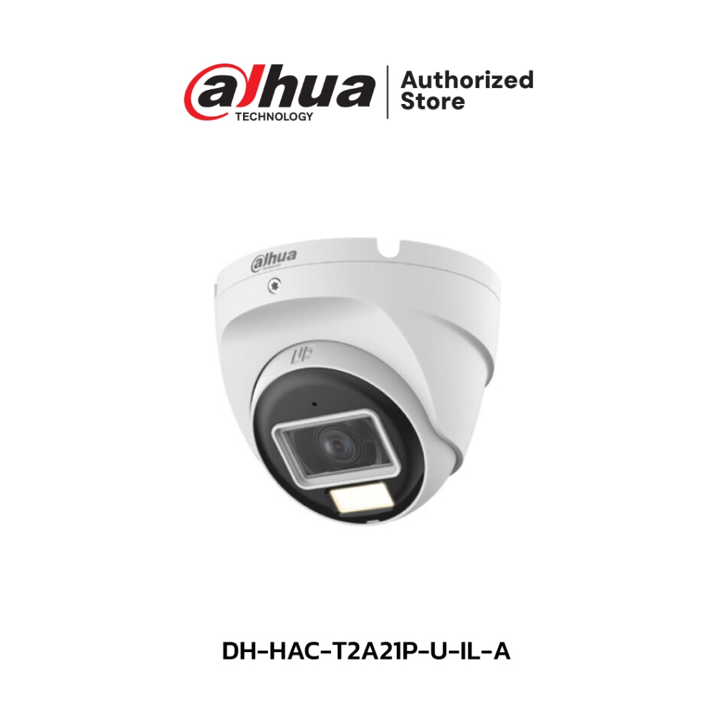 DAHUA กล้องวงจรปิด 2 ล้านพิกเซล รุ่น DH-HAC-T2A21P-U-IL-A (2.8 mm.)