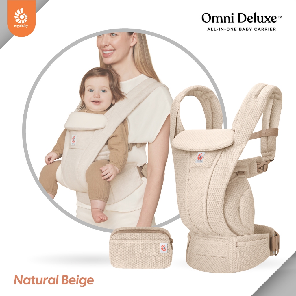 Ergobaby เป้อุ้มเด็ก รุ่น Omni Deluxe Mesh - Natural Beige สำหรับ 0-48 เดือน รุ่นใหม่ล่าสุด