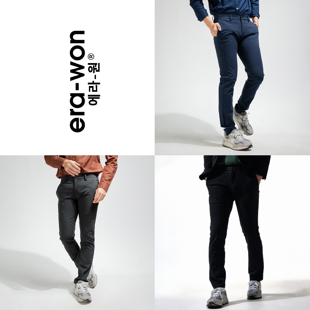 era-won กางเกงสแลคขายาว ทรงเดฟ Monotone workday 3 สี (ดำ เทา กรม)