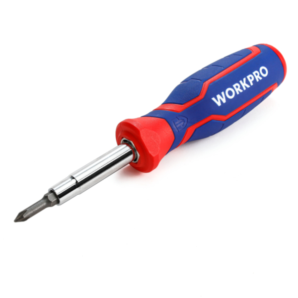 WORKPRO รุ่น WP221046 ชุดไขควง 6-IN-1 ชุบโครเมียมกันสนิมและยืดอายุการใช้งาน ด้ามเสริมด้วยยาง2สีอย่างดี ชุดไขควง