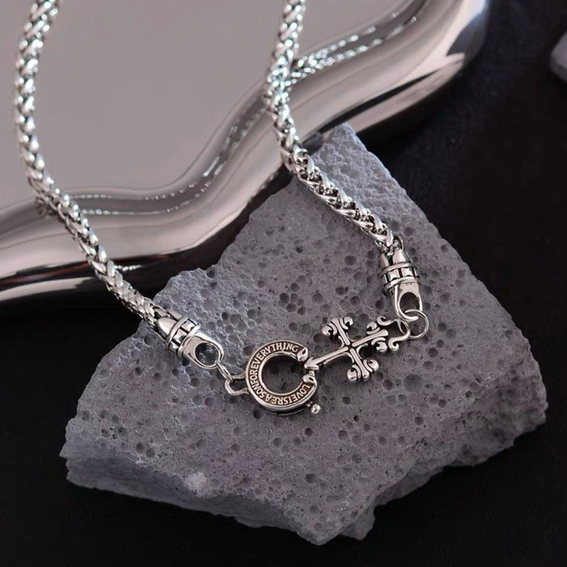 ส่งไว | สร้อยคอเงินแท้เท่ๆ สไตล์ Gothic cross เรโทร พังก์ เงิน สไตล์โกธิค วินเทจ