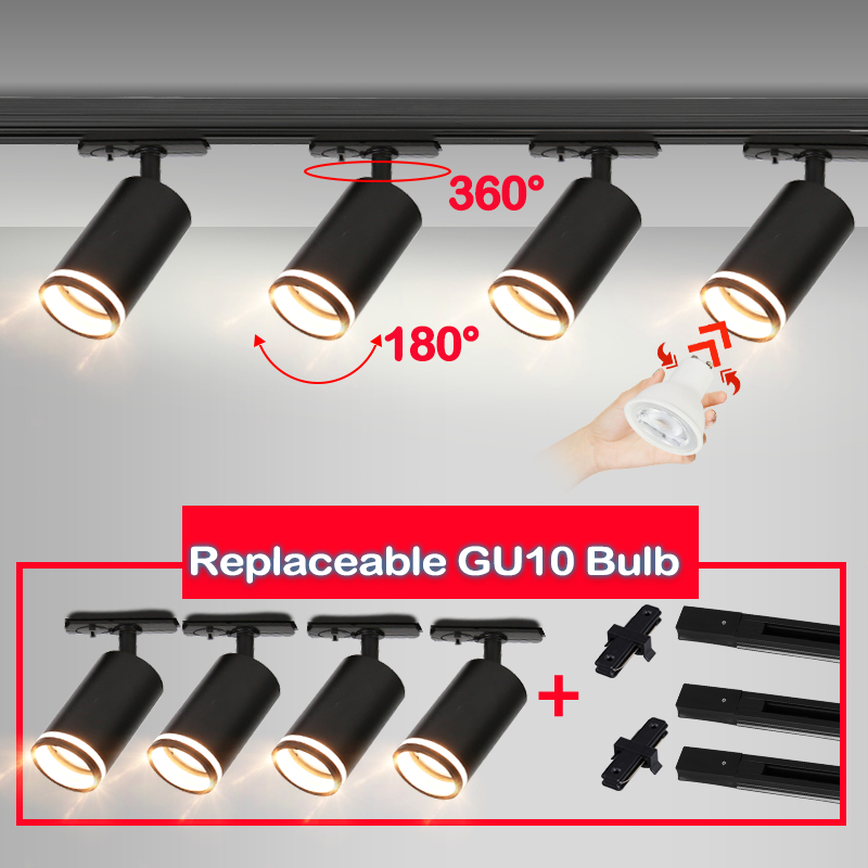 GU10 Track Light ไฟ led เพดาน ไฟติดเพดาน ไฟราว COB ไฟส่องป้ายไฟแต่งห้อง ไฟแต่งร้าน ไฟแต่งร้าน ร้านขายเสื้อผ้าเชิงพาณิชย์