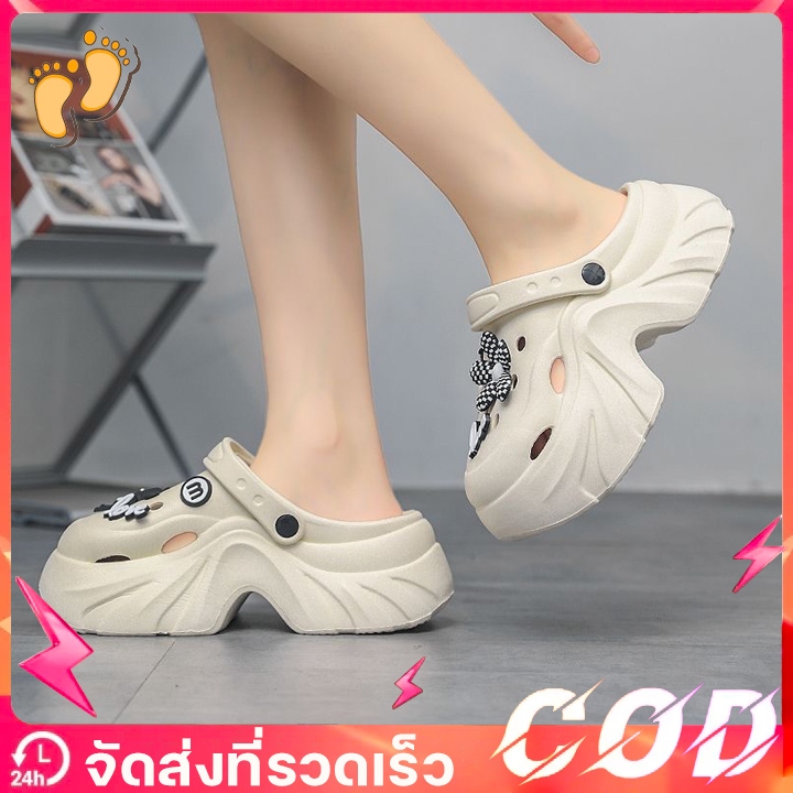 จัดส่งจากประเทศไทย รองเท้าแตะ รองเท้าหัวโต ลำลอง EVA กันลื่น นุ่ม พื้นหนา