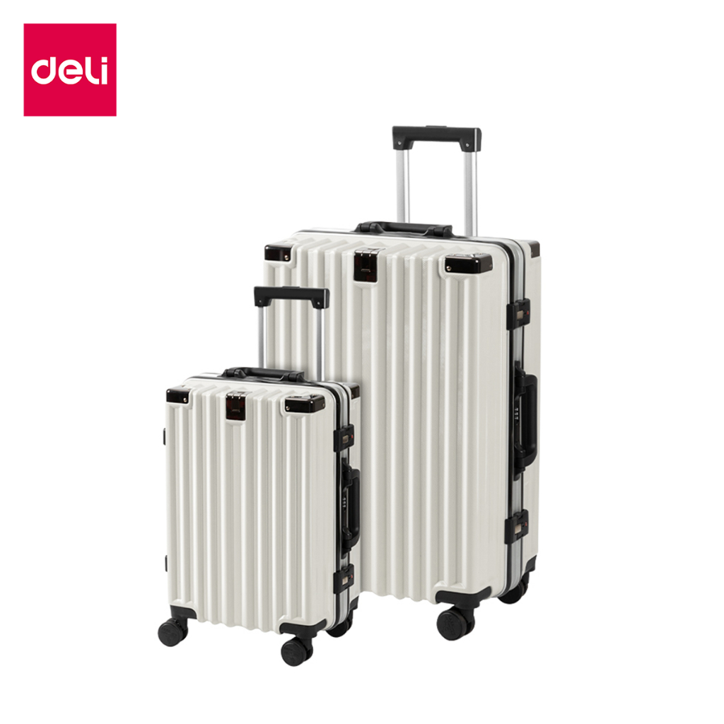 Deli กระเป๋าเดินทาง 20 24 นิ้ว รหัสล็อค ปลอดภัย ทนทาน น้ำหนักเบา พร้อมล้อลาก 360 องศา Suitcase