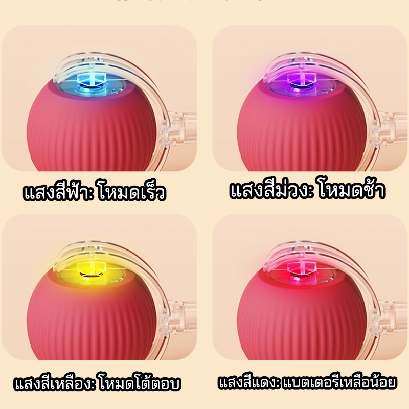 ลูกบอลแมว บอลอัตโนมัติ หมา สัตว์เลี้ยงสุนัข สมาร์ทไฟฟ้า หมุนได้ ของเล่นโต้ตอบ - รูปที่ 3