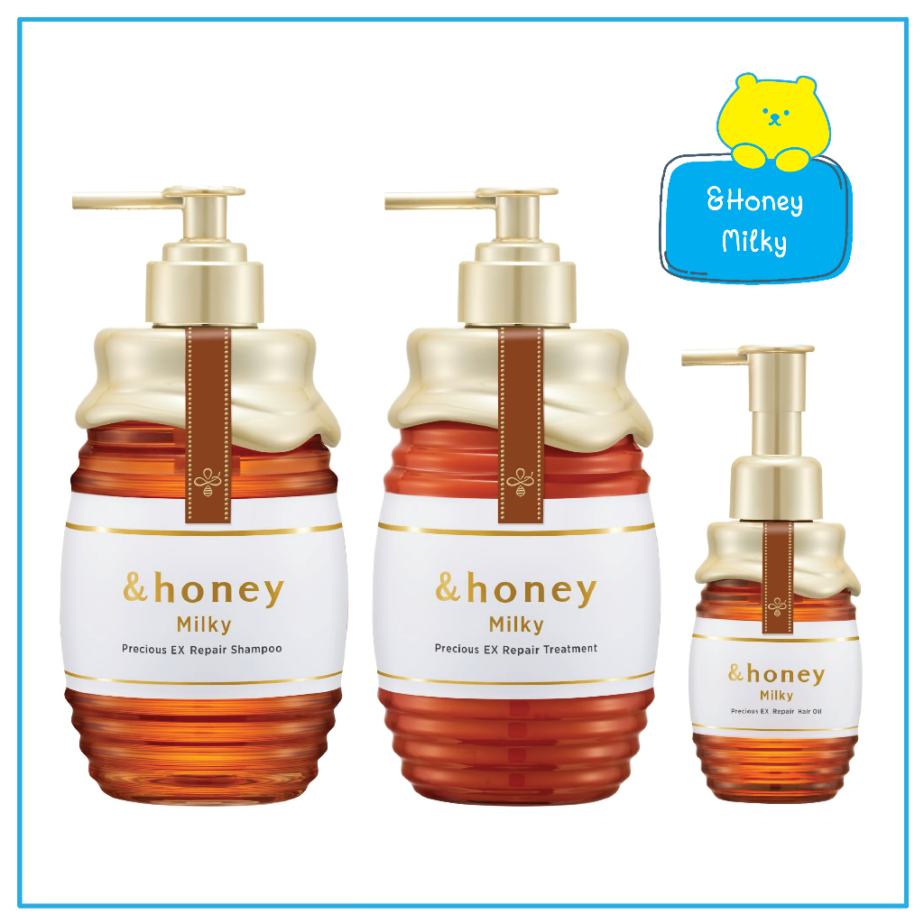&honey Milky Precious EX Repair Shampoo / Hair Treatment / Hair oil แชมพู และครีมนวด 500มิล