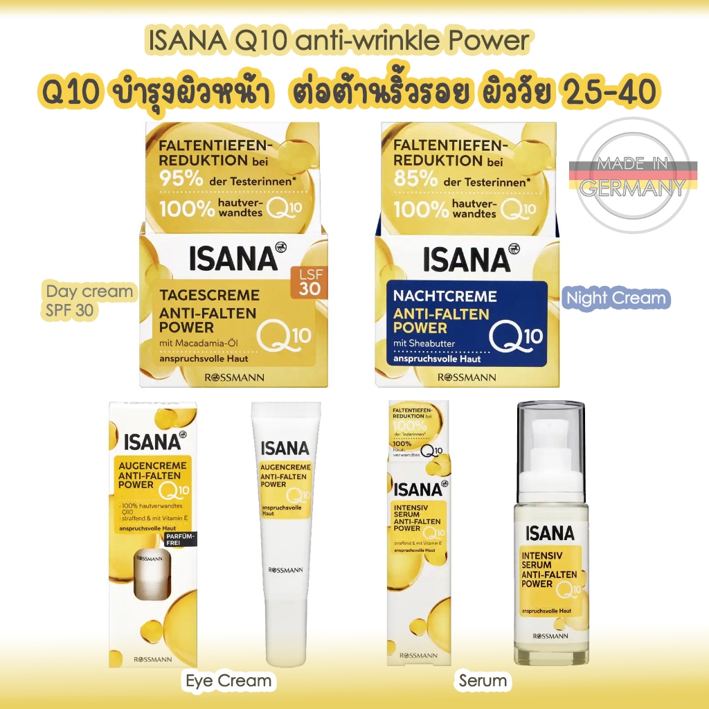ISANA Q10 ANTI-WRINKLE POWER ครีม Q10 ต่อต้านริ้วรอยแรกเริ่ม สำหรับผิววัย 25-40 ปี