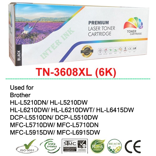 หมึก Brother MFC-L5710DW/ MFC-L5710DN/ MFC-L5915DW/ MFC-L6915DW (TN-3608XL) 6K สีดำ Color Box