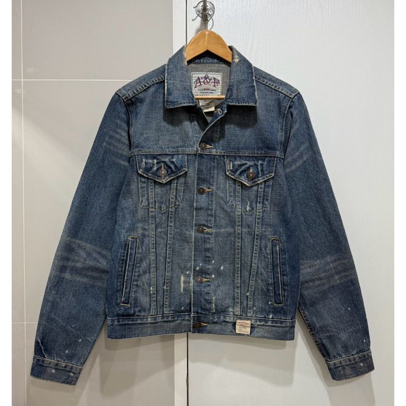Aberrcrombie & Fitch ::: washed denim jacket _M_ชาย (อก 41“)