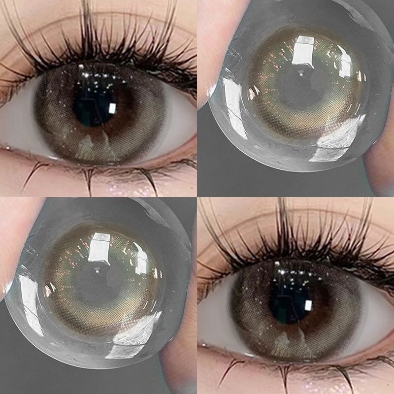 คอนแทคเลนส์ขนาดมินิ 🌷คอนแทก คอนแทคเลนส์ Fog Brown/ Fog Grey Mini Size-14.0-14.2mm