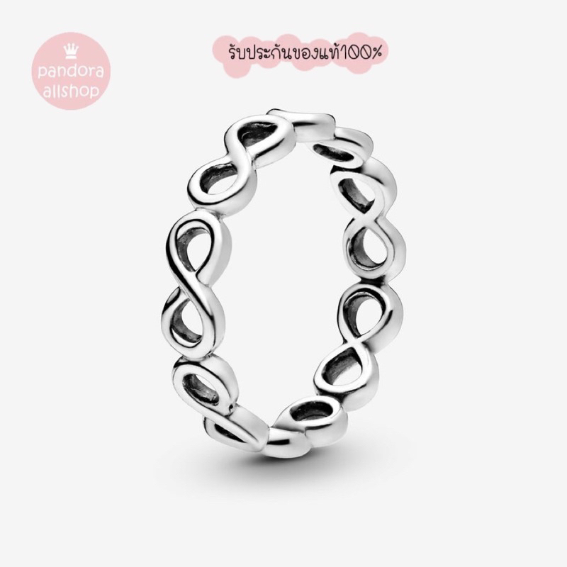 (ของแท้100%)❣️แถมกล่อง Pandora silver ring แหวนอินฟินิตี้ Simple Infinity Band ผช ใส่ได้