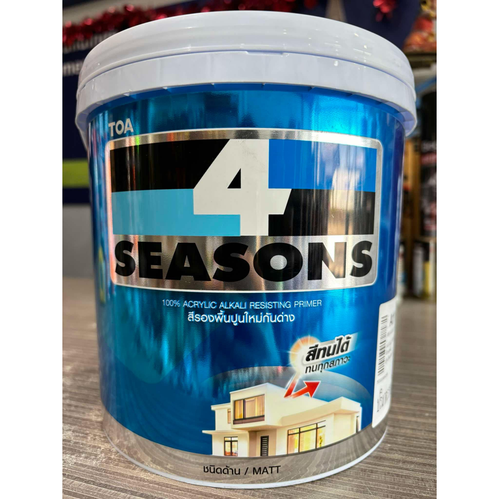TOAสีทาบ้านโฟร์ซีซั่นส์ 4Season Primer รองพื้นปูนใหม่กันด่าง ภายใน ภายนอกบ้าน 3.785ลิตร (1GL) แกลลอน