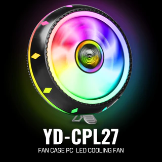 YOUDA พัดลมระบายความร้อน LED RGB 3PIN รับประกัน 1ปี พัดลมคอมพิวเตอร์ 7ใบพัด พัดลมเมนบอร์ด YD-CPL27 พัดลมคอมพิวเตอร์ CPU