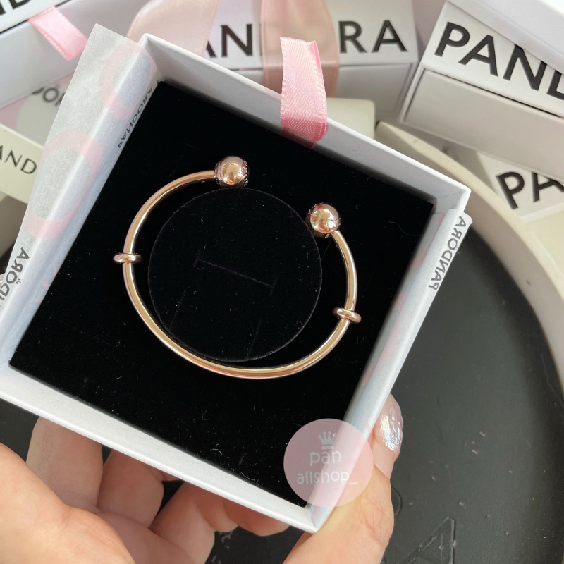 (ของแท้100%)Pandora​ Rose​ Open  Bangle​ กำไลหัวเปิดโรส