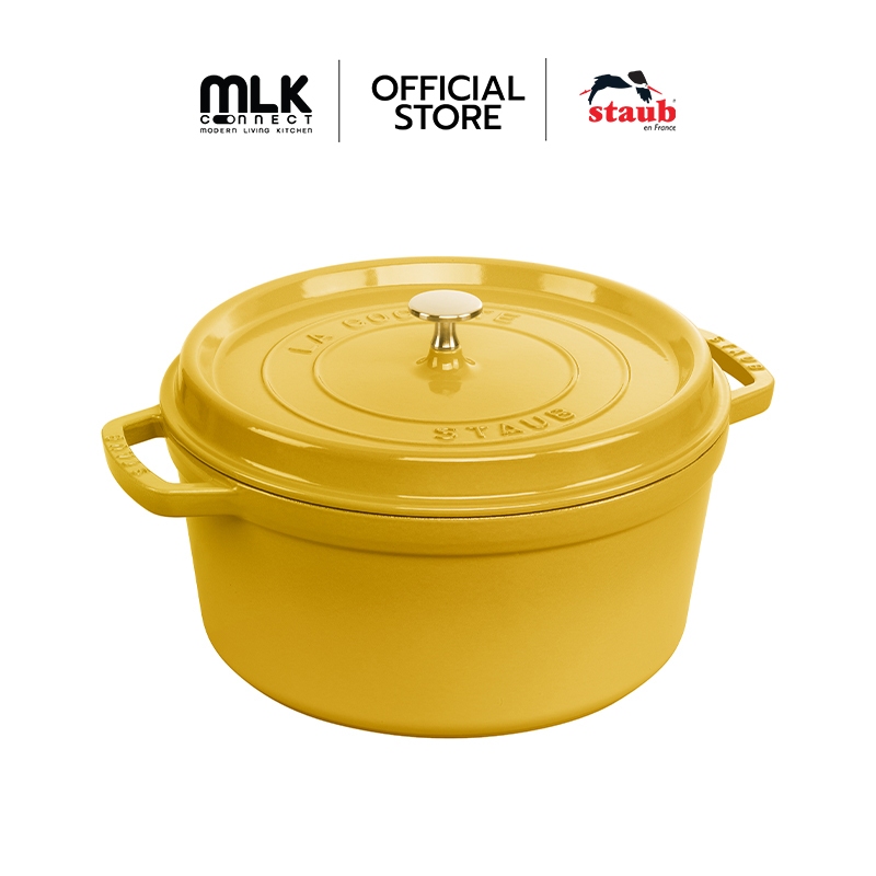 STAUB หม้อเหล็กหล่อ ทรงกลม 28 ซม. สี Citron N11028122