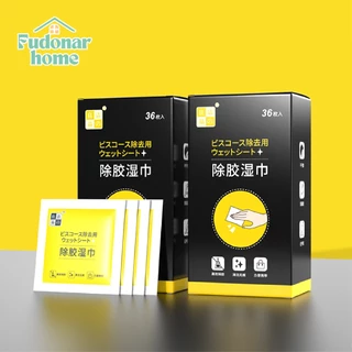 Fudonar แผ่นเช็ดคราบกาว ผ้าเช็ดกาว 30แผ่น/กล่อง ผ้าเปียกลบคราบกาว แผ่นเช็ดคราบสติ๊กเกอร์