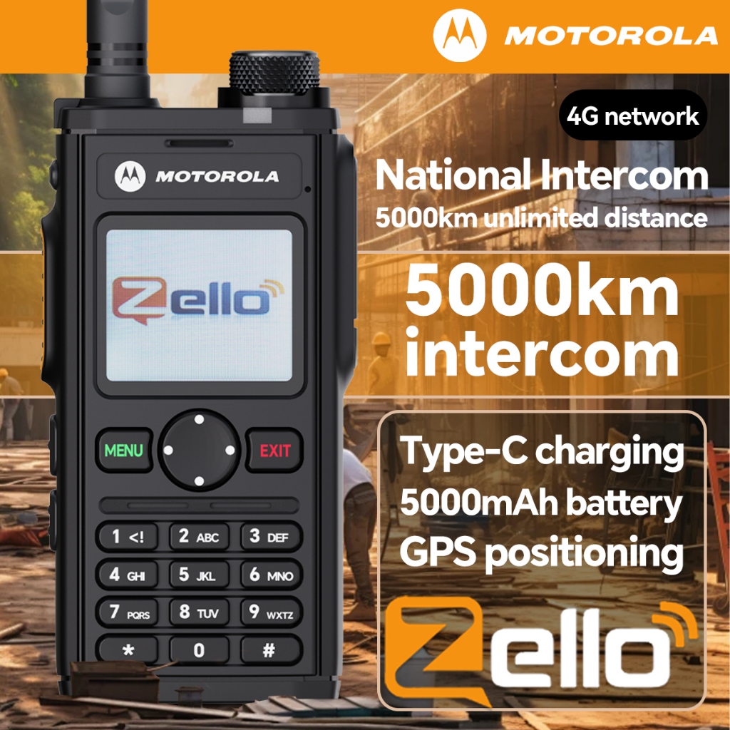 Motorola T92 Zello Mobile Radio Long Range 5000KM Profesional Powerful SIM 2G/3G/4G Bluetooth WIFI