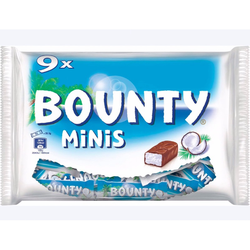 Bounty Miniatures Chocolate Bar ช็อกโกแลตบาวน์ตี้สอดไส้มะพร้าว ขนาด 235 กรัม
