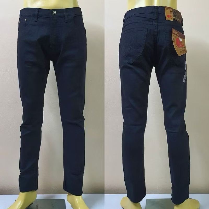 กางเกงยีนส์ขาเดฟ ผู้ชาย (ผ้ายืด) 3สี น้ำเงิน/มิดไนท์/พื้นดำ มีไซส์จัมโบ้ 28-44 - รูปที่ 6